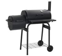LoogCape Classic Charcoal Barbecue Smoker with Thermometer, Removable Grill Plate, Folding Steel Table, for Meat, Vegetables, Sandwich, BBQ, Outdoor, Balcony, Patio, Camping