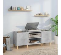 LoogCape Concrete Grey Panel Cabinet 121 x 38 x 48 cm Wood Material with Sturdy Wooden Legs Versatile Storage Space for Living Room Office and Bedroom