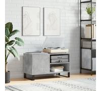 LoogCape Concrete Grey Panel Cabinet 85 x 38 x 48 cm Wood Material with Iron Legs for Vinyl, LPs, Records, Storage Space, Sturdy Surface, Ideal for Living Room, Home Cinema and Music Lovers