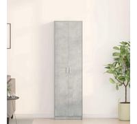 LoogCape Concrete Wardrobe, Grey, 55 x 25 x 189 cm, Wood Composite with 5 Shelves and 2 Doors for Bedroom, Hallway, Children's Room, Organiser, Storage Space, Modern Storage Solution