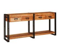 LoogCape Console Tables, Set of 2, Brown, 161 x 33 x 75 cm, Solid Acacia Wood Wall Table, Hallway Table, Sideboard, Shelf, Storage Space for Living Room, Hallway, Entrance Area