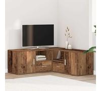 LoogCape Corner Shelf Made of Wood Material in Old Wood Design 200 x 40 x 45 cm Versatile Storage Space for Living Room Kitchen Hallway Dining Room Office with 2 Mounting Options and Strong Top Plate