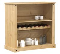 LoogCape Corona Wine Cabinet, 107.5 x 51 x 105.5 cm, Solid Pine Wood with Rustic Grain, Ideal for Wine Lovers, Stylish Storage, Durable, Versatile in Kitchen, Basement, Bar