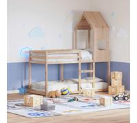 LoogCape Cot Roof 55 x 99 x 139.5 cm Solid Pine Rustic Design, Suitable for Children's Room, Durable Bed Accessories, Open Side for Easy Entry and Exit