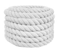 LoogCape Cotton Rope White 4 x 4 x 2500 cm Durable 3-Layer Cord for DIY Craft Projects, Garden, Decoration, Fixing, Hanging, Creative Indoor and Outdoor Uses