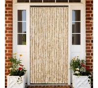 LoogCape - Curtain Beige 90 x 220 cm Chenille Fly Screen Mosquito Net for Windows Balcony Door Patio Door Roller Blind with Strap and Mounting Hooks for