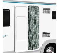 LoogCape - Curtain Green White 56 x 185 cm Chenille Fly Screen Mosquito Net Roll Curtain with Tape for Window Door Balcony Patio Door Roof Window Protection Against Insects Mosquitoes