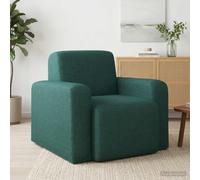 LoogCape Dark Green Fabric Chair with Wooden Frame, Adjustable Armrests, Ergonomic Design, Comfortable Backrest, for Living Room, Bedroom, Lounge, Club, Ideal for Relaxing Moments