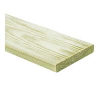 LoogCape Decking Board Pack of 12 Green Impregnated 1.44 m² Weatherproof Durable Rustic for Garden Patio Pool Area, Suitable for Outdoor and Indoor Use, Easy Care, Sturdy Wood Quality