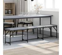 LoogCape Dining Bench, Light Grey, 186 x 32 x 45 cm, Steel Fabric Upholstered Bench for Dining Room, Kitchen, Living Room, Hallway, with Storage Space, Padded, Space-saving, Vintage, Industrial