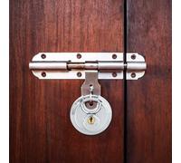 LoogCape Discus Locks with Keys Set of 6 Silver 7 x 2.4 x 7 cm Stainless Steel for Security, Anti-Theft, Home, Garage, Door, Cabinet, Weatherproof, Robust, for Indoor and Outdoor Use