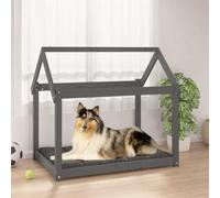 LoogCape Dog Bed Grey 101 x 70 x 90 cm Made of Solid Pine Wood with Sturdy Frame for Comfort and Peace, Suitable for Puppies, Cats, Outdoor, Travel and with Non-Slip, Washable