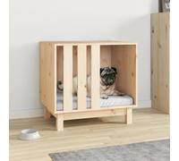 LoogCape Dog Kennel 60 x 45 x 57 cm Solid Pine Weatherproof Outdoor Indoor Protection for Dogs Puppy House with Sturdy Wooden Frame for Protection and Comfort in the Garden Patio Balcony