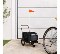 LoogCape Dog Stroller Dog Trailer Black Oxford Fabric Iron Foldable and Portable Ideal for Walking Outdoor Travel with Rain Cover 30kg Load for Small Dogs and Cats