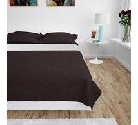 LoogCape Double Sided Bedspread 220 x 240 cm Cream Brown Microfiber Quilted Floral Pattern for Bedroom Breathable Washable All Season Duvet with Filling Ideal for Cold Nights
