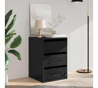 LoogCape Drawer Cabinet Black Oak Effect 41 x 40 x 58 cm Wood Composite Storage Organiser for Bedroom Living Room Hallway Modern Storage