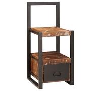 LoogCape Dressing Hook with Shelf, Multicoloured, Solid Upcycled Wood, Indoor Clothes Rack for Jacket, Shirt, Belt, Suit, Coat Stand with Board Shelf, Sturdy Iron Legs