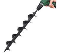 LoogCape Earth Auger Steel 75 x 600 mm for Drill, Universal Compatible with 10 and 13 mm Chuck Suitable for Gardening, Fence Posts, Renovation and DIY Projects