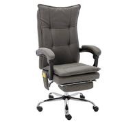 LoogCape Ergonomic Grey Fabric Office Chair with Massage Function, Height Adjustable, Tilt up to 150°, Lumbar Support, Comfortable Work and Gaming Chair for Home Office and Office