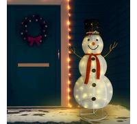 LoogCape Fabric LED Snowman Christmas Figure 180 cm with 180 LEDs, 8 Light Modes, USB Port, Weatherproof for Indoor and Outdoor Use, Festive Decoration for Garden, Balcony and Room