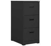 LoogCape Filing Cabinet Anthracite 46 x 62 x 102.5 cm Steel with Lock and 3 Drawers for Office, Home Office, Study, Document Storage, Lockable, Durable, Modern Design