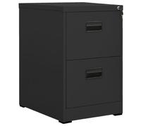 LoogCape Filing Cabinet Anthracite 46 x 62 x 72.5 cm Steel with Lock 2 Drawers Hanging File Lockable for Office Home Office Documents Organiser Durable Modern Design