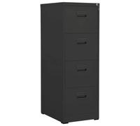 LoogCape Filing Cabinet Steel Anthracite 46 x 62 x 133 cm with Lock, 4 Drawers, Shelf for A4 and Legal Documents, Office Cabinet with Ball Bearings, Ideal for Office, Home Office and Study