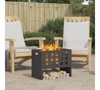 LoogCape Fire Pit Black 50 x 30 x 40 cm Steel Portable Outdoor Heater with Flames for Garden Patio Balcony Weatherproof Durable Modern Design Easy Maintenance Ideal for Outdoor Meetings