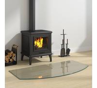 LoogCape Fire Pit Glass Top Transparent 100 x 50 cm Heat Resistant and Shatterproof for Fireplace Oven Protection Floor-Resistant Safety Glass for Wood, Pellet Stove, Swedish Stove, Laminate, Parquet
