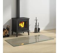 LoogCape Fire Pit Glass Top Transparent 100 x 50 cm Heat Resistant Protection for Fireplace and Pellet Stove Made of Shatterproof ESG Safety Glass for Indoor Use, Durable, Scratch-Resistant
