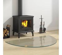 LoogCape Fire Pit Glass Top Transparent 1000 x 600 mm Heat-Resistant Safety Glass for Fireplace Protective Floor Durable Scratch-Proof Shatterproof Suitable for Wood, Pellet Stove, Swedish Stove