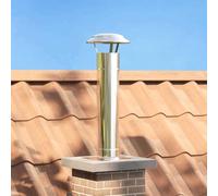 LoogCape Fireplace Extension, Silver, 25 x 25 x 82 cm, Stainless Steel, Weatherproof for Outdoor Use, Rain Protection, Lightweight, Modern Look, Easy Assembly, Durable Oven Accessories for Garden and