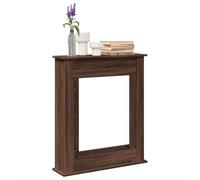 LoogCape Fireplace Surround Brown Oak Look 75 x 20 x 87.5 cm Wood Material Decorative Fireplace Rail for Electric Fireplace with Wall Mount and Shelf for Decorative