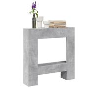 LoogCape Fireplace Surround Concrete Grey 81 x 18 x 82 cm Wood Material for Electric Fireplace, Decorative Fireplace Accessories, Robust Fire Pit, Easy Care, Wall Mounting Possible, Durable Material