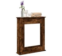 LoogCape Fireplace Surround Smoked Oak 75 x 20 x 87.5 cm Wood Material Fireplace Accessories for Electric Fireplaces Fireplace Wood Stove Decorative Shelf Functional