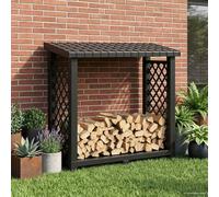 LoogCape Firewood Rack 114 x 46 x 101 cm Made of Robust Polypropylene Anthracite Weatherproof Space-Saving Wood Storage with Integrated Trellis Function for Garden Patio Fireplace