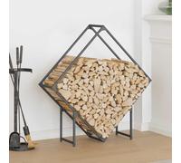 LoogCape Firewood Rack, Anthracite, 100 x 25 x 100 cm, Made of Cold-Rolled Steel for Fireplace and Wood Storage, Weatherproof Wooden Stand Frame, Ideal for Living Room, Patio and Garden