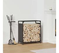 LoogCape Firewood Rack Black 60 x 28 x 65 cm Cold-Rolled Steel with High Load Capacity Ideal for Storage and Order in the Living Room, Garden or Patio