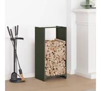 LoogCape Firewood Rack, Olive Green, 40 x 30 x 80 cm, Cold Rolled Steel for Dry Logs, Wood Stand, Log Basket, Storage, Storage, for Fireplace and Living Room