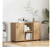 LoogCape Florin Sideboard Artisan Oak 88.5 x 30.5 x 55.5 cm Modern Wood Material Storage Living Room Furniture Set with 2 Doors 3 Shelves for Indoor Use