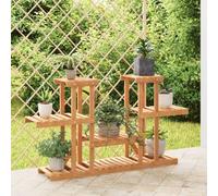 LoogCape Flower Stand, 110 x 25 x 73 cm, Made of Solid Fir Wood, Weatherproof Plant Shelf for Balcony, Patio, Living Room, Garden, Decorative Plant Stairs and Shelf, Robust and Space-Saving
