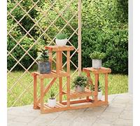 LoogCape Flower Stand Made of Solid Fir Wood 90 x 25 x 73.5 cm with Wall Mount for Balcony Garden Patio Living Room Indoor Outdoor Decoration