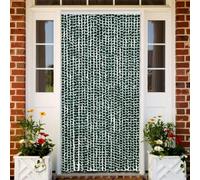 LoogCape Fly Curtain Green White 118 x 220 cm Chenille Mosquito Net Window Door Balcony Patio Door Insect Screen with Strap and Hooks