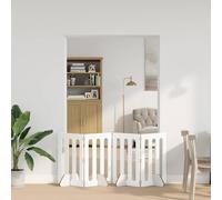 LoogCape Foldable Pet Fence, Set of 4, White, 201 x 38 x 70 cm, Made of Wood Material, Flexible Folding Panels with 180° Rotation, Easy Assembly No Drilling, Sturdy Design for Indoor Use