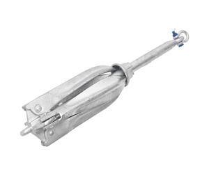 LoogCape Folding Anchor, Silver, 12 kg, Made of Hot-Dip Galvanised Cast Iron for Boats, Kayaks, Canoes, Inflatable Boats and Watercraft, Portable Boat Jetty with 4 Flunks, Secure Hold in the Water