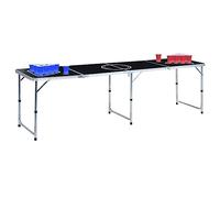 LoogCape Folding Beer Pong Table with Cups and Balls, Portable Foldable Height Adjustable for Party Garden Camping JGA Outdoor Durable Aluminum Lightweight Design Accessories