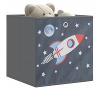 LoogCape Folding Boxes, Pack of 10, Grey, 32 x 32 x 32 cm, Fleece Organiser, Storage Basket for Household, Children's Room, Bathroom, Kitchen, Shelf, Drawer