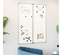 LoogCape Folding Magnetic Whiteboard 80 x 100 cm Aluminium Frame Double-Sided Mobile Foldable for Office School Presentations Bulletin Board Room Divider