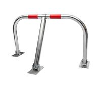 LoogCape Folding Parking Barrier Made of Robust Steel for Secure Private Parking and Vehicle Access, Easy Assembly, Reflective Warning Strips