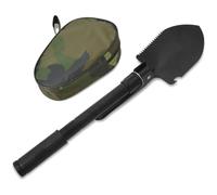 LoogCape Folding Shovel Carbon Steel Black with Compass 4-in-1 Garden Tool for Garden, Yard, Camping and Outdoor, Lightweight, Heavy Duty Tool for Digging, Digging, Planting, Transporting and
